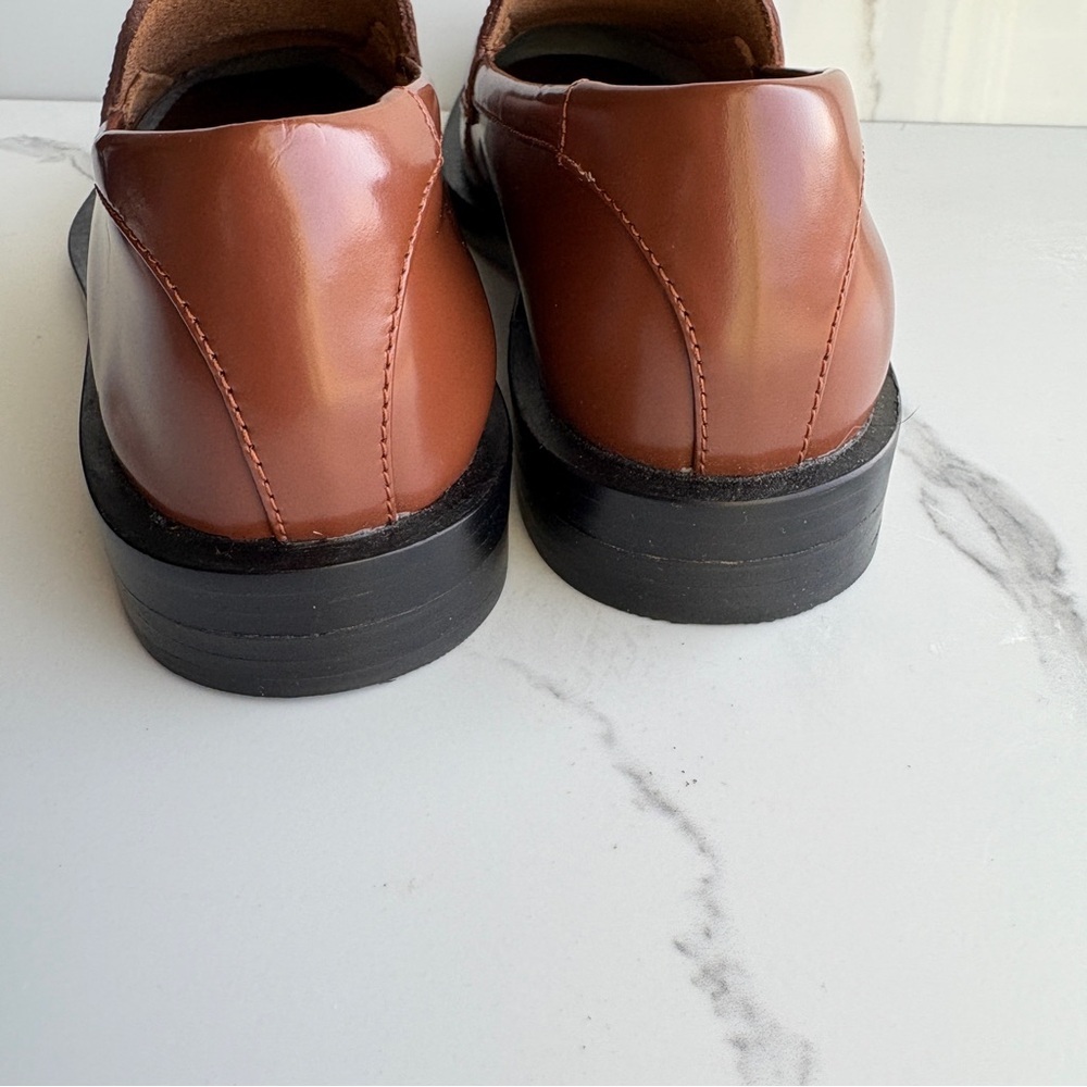 Everlane sz 5.5 The Penny Loafer Rum Brown Leather slip-on Classic square toe - Picture 7 of 12
